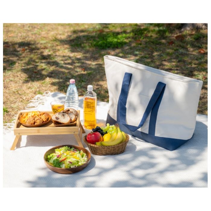 保温保冷エコバッグ 大容量 ネイビーの説明画像5
