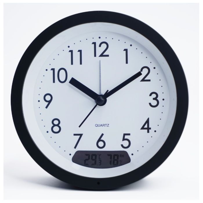 自動点灯機能付　デジアナ目覚まし時計BK SJ-056