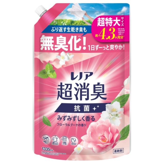 レノア超消臭 みずみずしく香るフローラルブーケの香り 詰替 1335ml 超特大サイズ(約4.3ヶ月分)