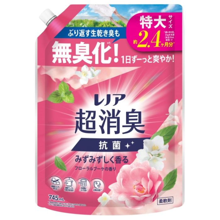 レノア超消臭 みずみずしく香るフローラルブーケの香り 詰替 745ml 特大サイズ(約2.4ヶ月分)