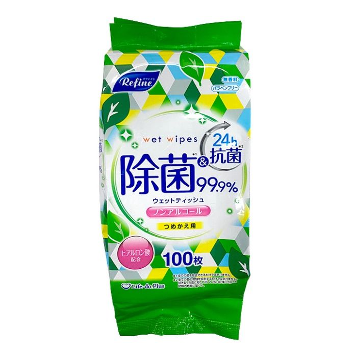ノンアルコール除菌ウエットティッシュ 詰替用　100枚