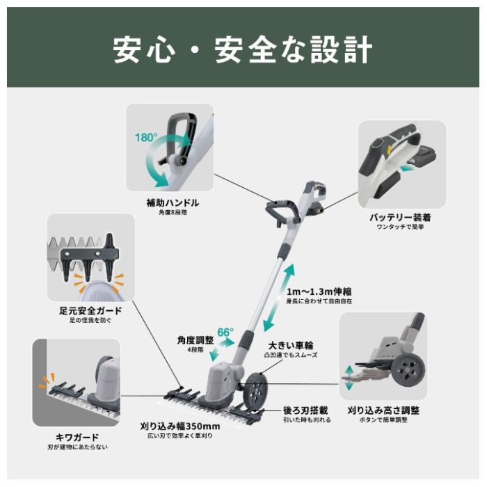 【予約販売】充電式バリカン雑草クリーナー FW-1000の説明画像4