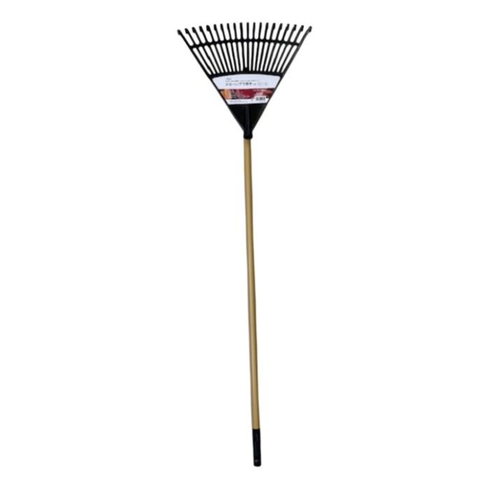 ミズキ かるかるプラ熊手　ブラック プラスチック20本平爪