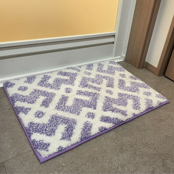 ふかふか吸水バスマット パープル 約45×60cm PU