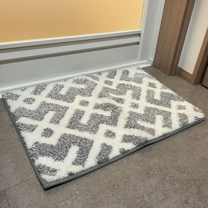 ふかふか吸水バスマット グレー 約45×60cm GY