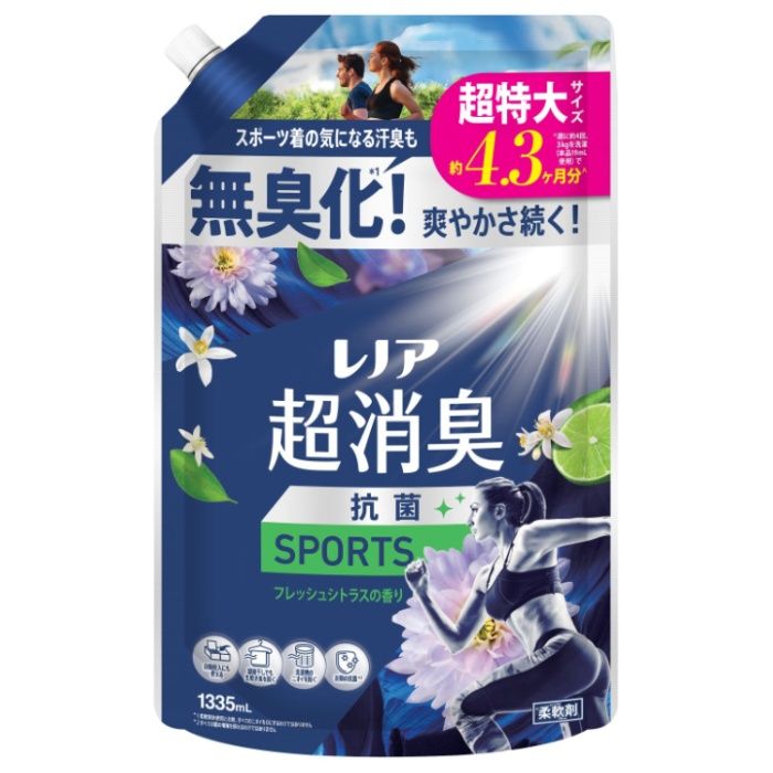 レノア超消臭 抗菌SPORTS フレッシュシトラスの香り詰替 1335ml 超特大サイズ(約4.3ヶ月分)