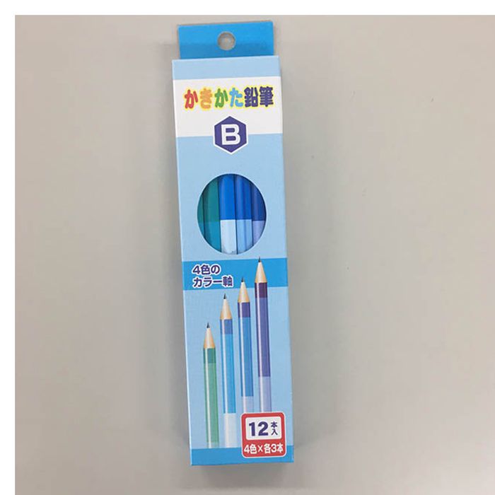 サンフレイムジャパン かきかた鉛筆4色のカラー軸 B 12本入り