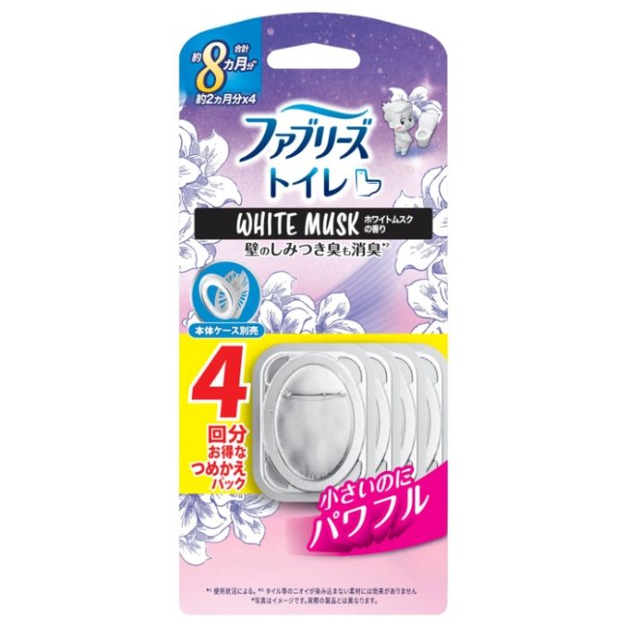 P&G ファブリーズトイレ用消臭剤 ホワイトムスク替4個