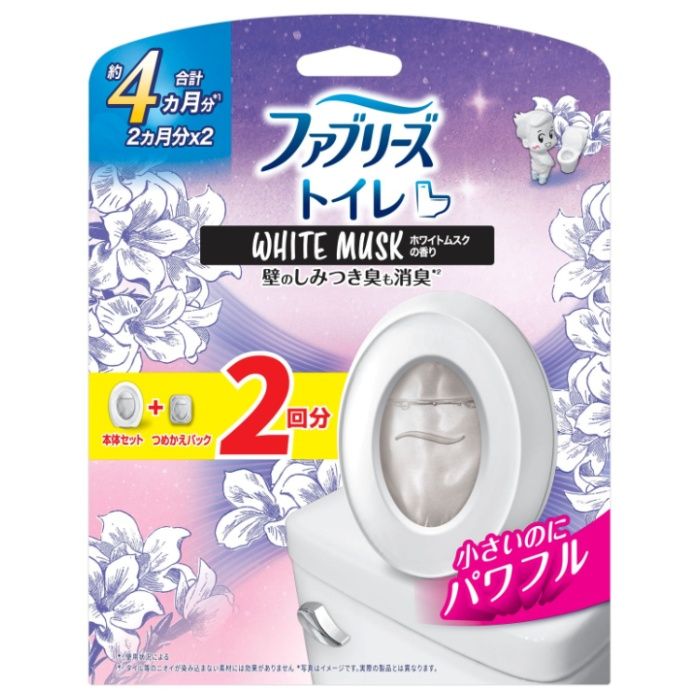 P&G ファブリーズトイレ用消臭剤 ホワイトムスク本体+替
