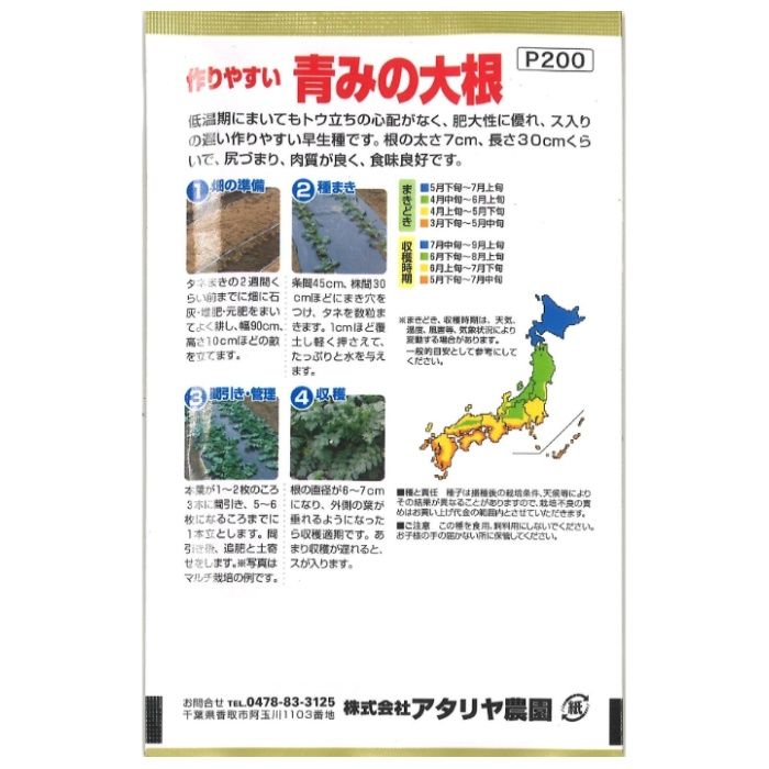 アタリヤ農園 ダイコン 作りやすい青みの大根の説明画像2