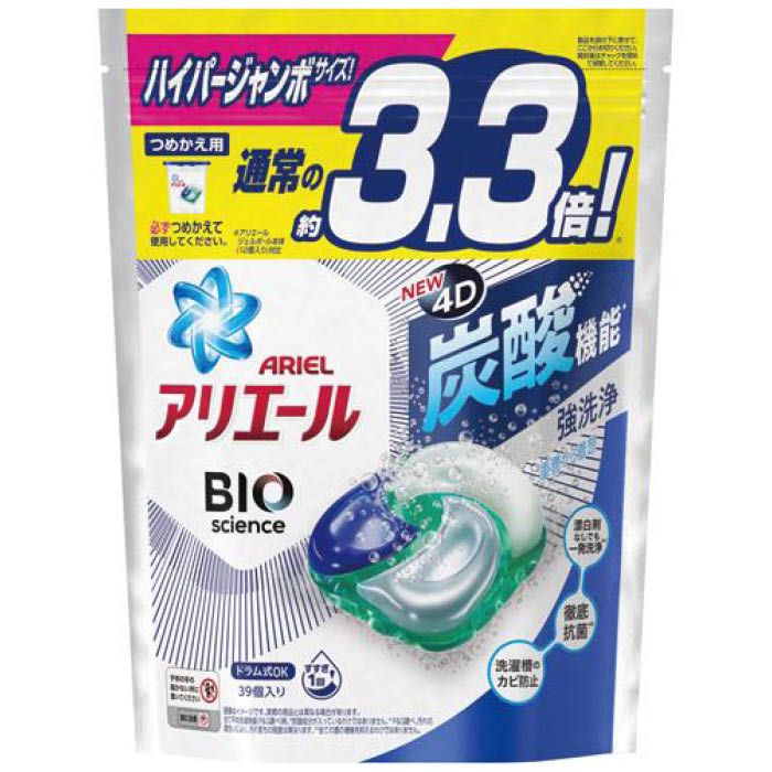P&Gジャパン アリエールジェルボール4D 詰替ハイパージャンボ 39個