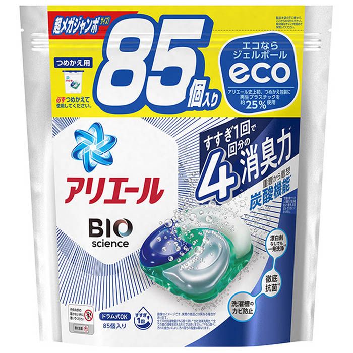 P&Gジャパン アリエールジェルボール4D 詰替超メガジャンボ 85個