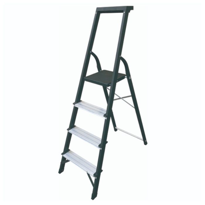 アルミス 幅広ステップ踏み台4段トレー付き AH-4BK