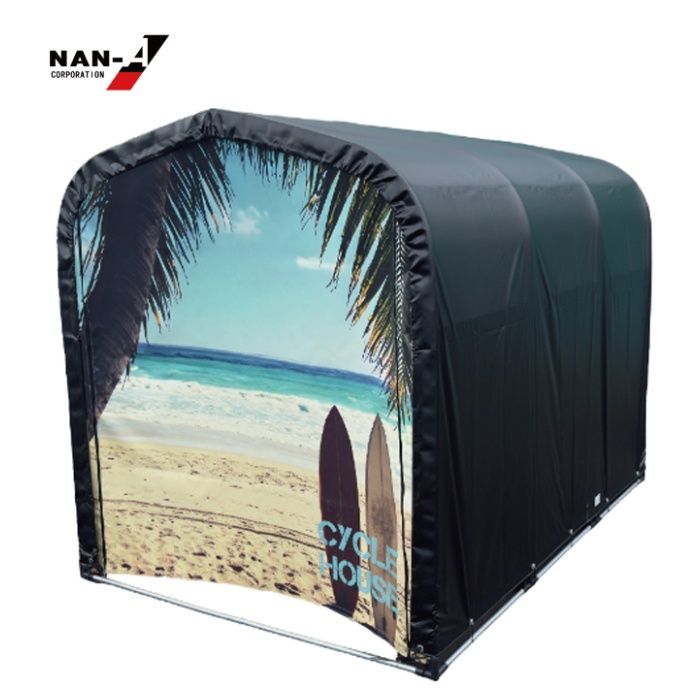 南榮工業 サイクルハウス 3台用BK　前幕ビーチ