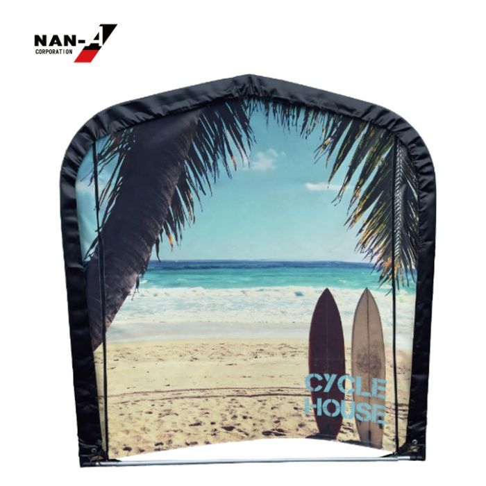 南榮工業 サイクルハウス 3台用BK　前幕ビーチの説明画像2