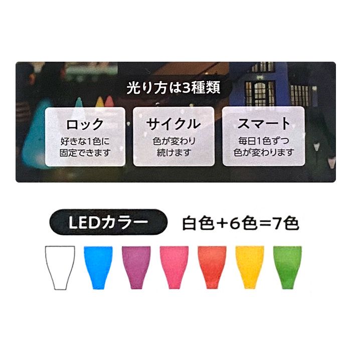 セブンカラー 3way ソーラーライト JD70-3way-01の説明画像4