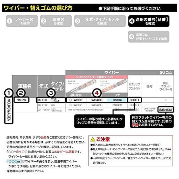 PIAA ファインスノー グラファイトコーティングゴム 1本入 FG60Wの説明画像5