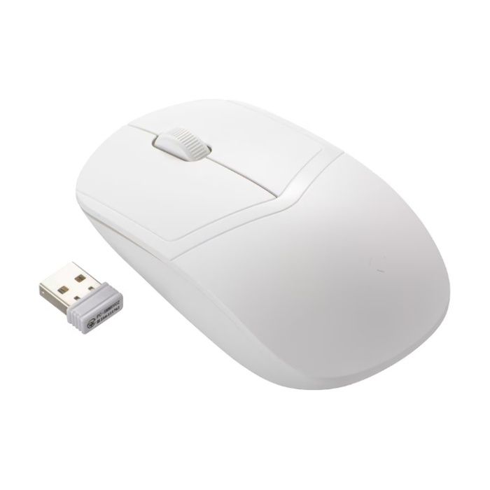 オーム電機 PCGEAR 無線光学式静音マウス Mサイズ ホワイト PC-SMWBS3MB08-W