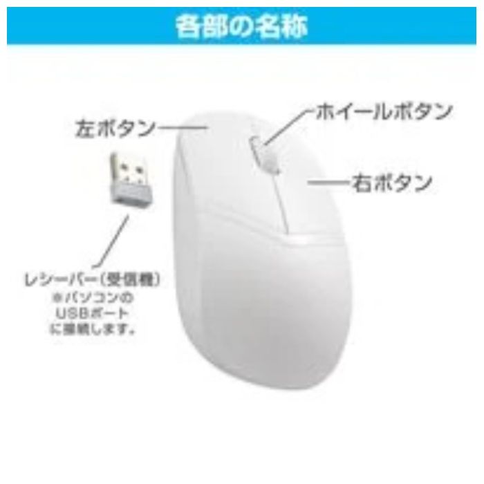 オーム電機 PCGEAR 無線光学式静音マウス Mサイズ ホワイト PC-SMWBS3MB08-Wの説明画像2