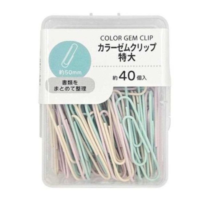 日本パール加工 カラーゼムクリップ 特大(5cm) 約40個入 001-CR-3752