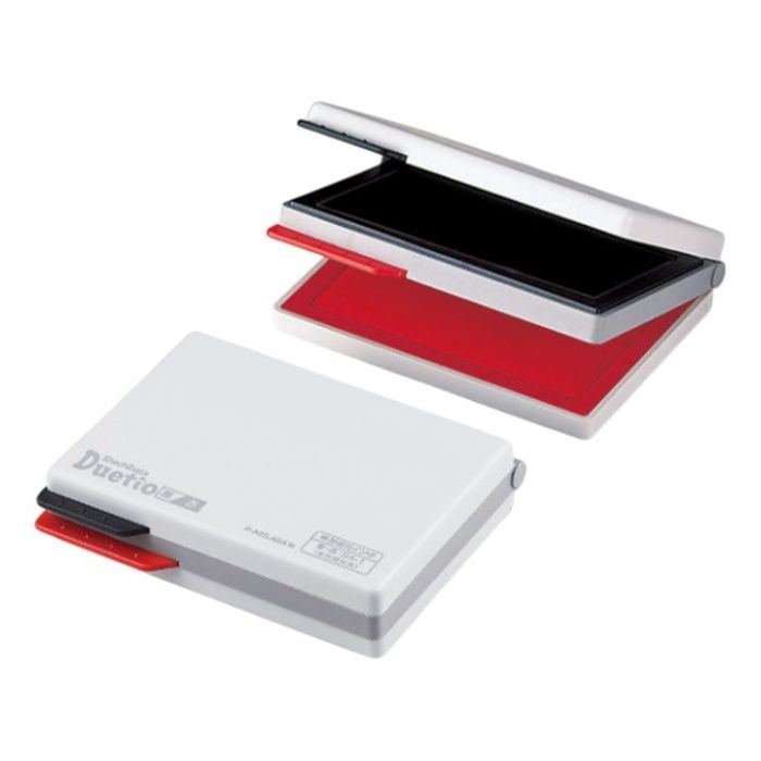 シャチハタ デュエットスタンプ台(エコス)黒/赤 HFW-2EC