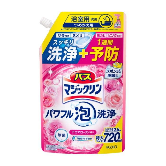 花王 バスマジックリン　パワフル泡洗浄　アロマローズの香り　つめかえ用720ml