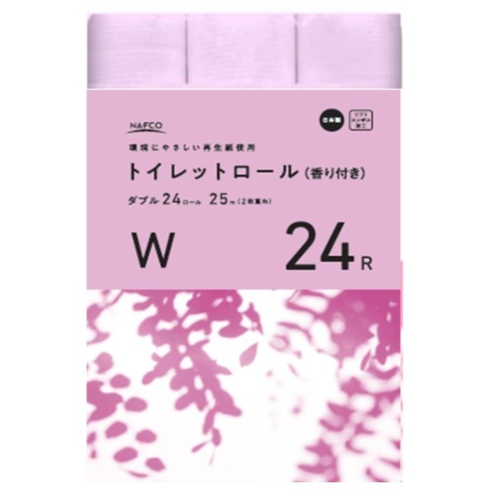 ナフコ トイレットロール ピンク(香り付き) ダブル 24ロール 25m