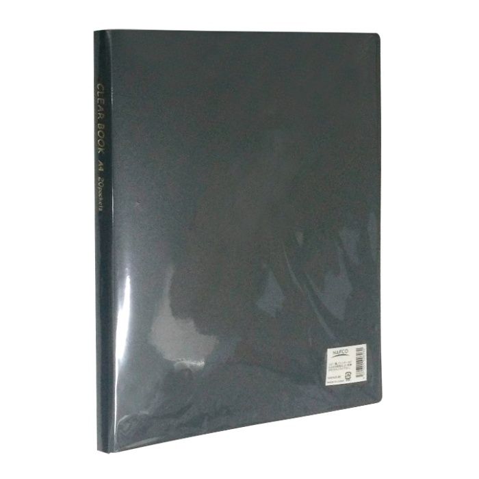 ナフコ A4 クリヤーブック 20P ブラック NAFA20-BK