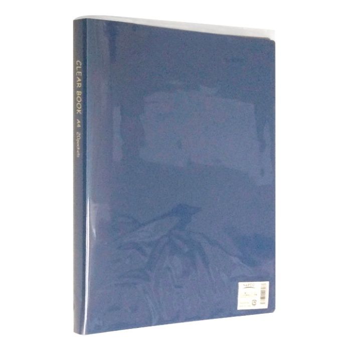 ナフコ A4 クリヤーブック 20P ネイビー NAFA20-NA