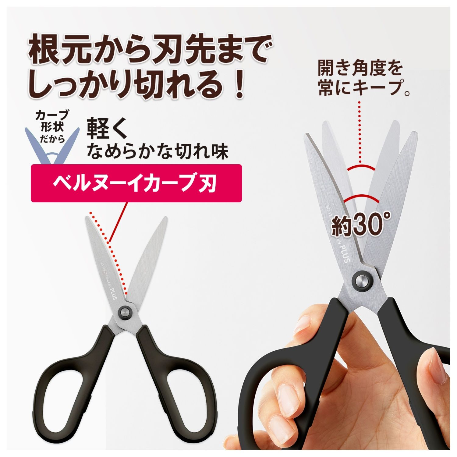 プラス フィットカットカーブS型 R-BK 34152の説明画像3