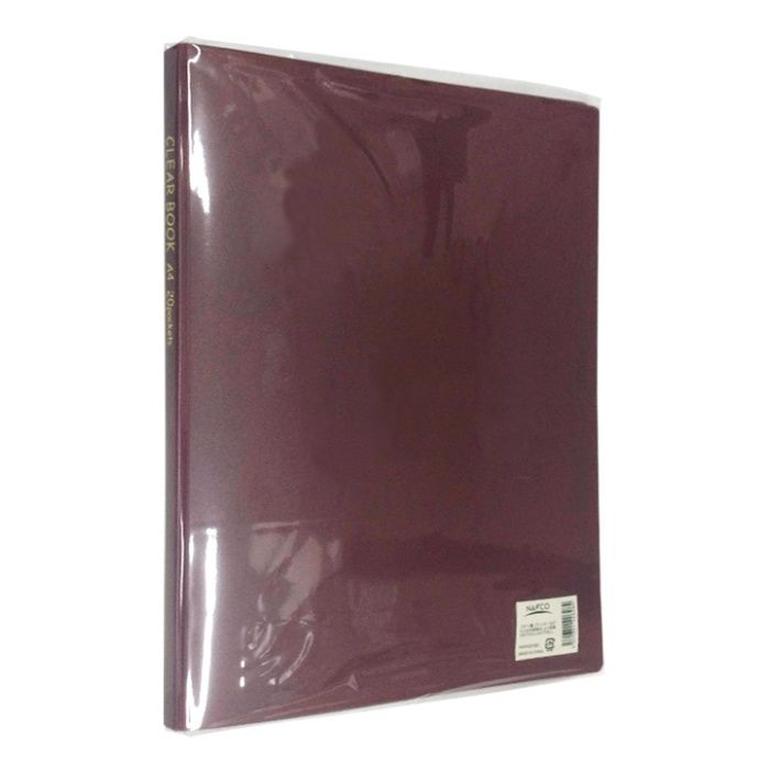 ナフコ A4 クリヤーブック 20P ボルドー NAFA20-BD