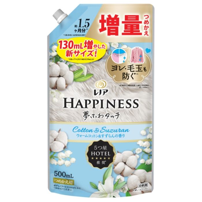 レノアハピネス夢ふわタッチ コットン&スズラン詰替500ml