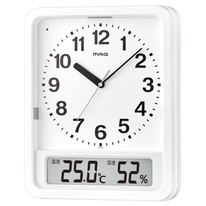 MAG MAG電波自動点灯置掛両用時計　ルック W‐779　WH‐Z