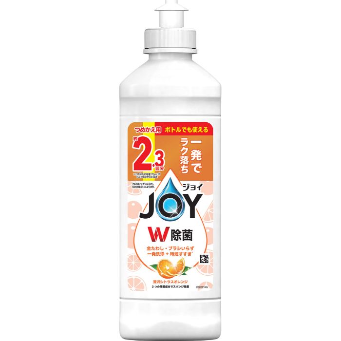 P&G ジョイ W除菌 キャップ付詰替 贅沢シトラスオレンジの香り ボトルでも使える詰替 300ml