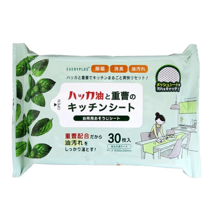三和通商 ハッカ油と重曹のキッチンシート 30枚入り