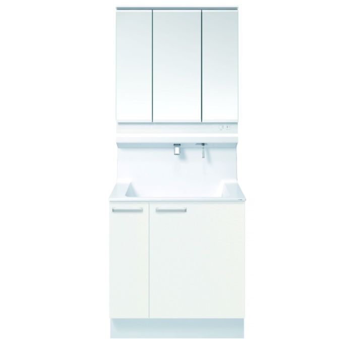 TOTO 洗面化粧台オクターブLite　W750　ワイド三面鏡　片引出 LDSF075BJGDN1+LMFS075A3GLC1G