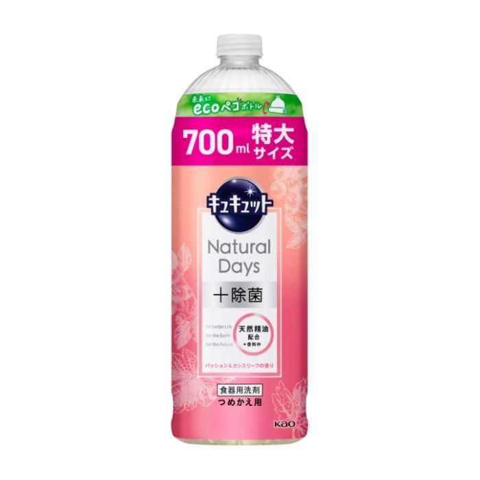 花王 キュキュット　Natural　Days+除菌　パッション&カシスリーフの香り　つめかえ用　700ml