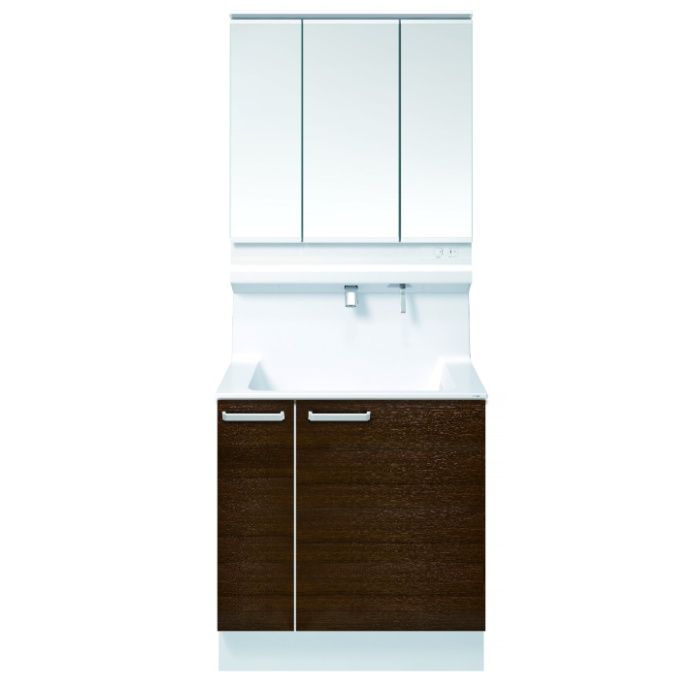 TOTO 洗面化粧台オクターブLite　W750　ワイド三面鏡　片引出 LDSF075BJGDN1+LMFS075A3GLC1G