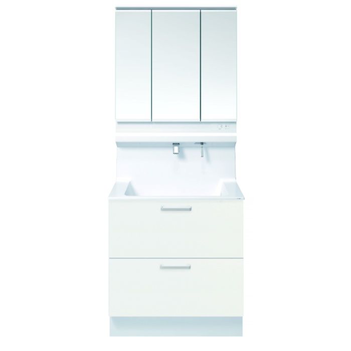 TOTO 洗面化粧台オクターブLite　W750　ワイド三面鏡　二段引出 LDSF075BQGDN1+LMFS075A3GLC1G