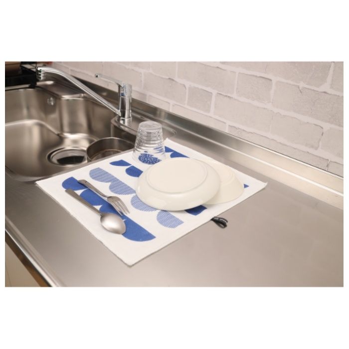 サンベルム 食器乾燥マット 吸水速乾 40cm ブルーの説明画像3