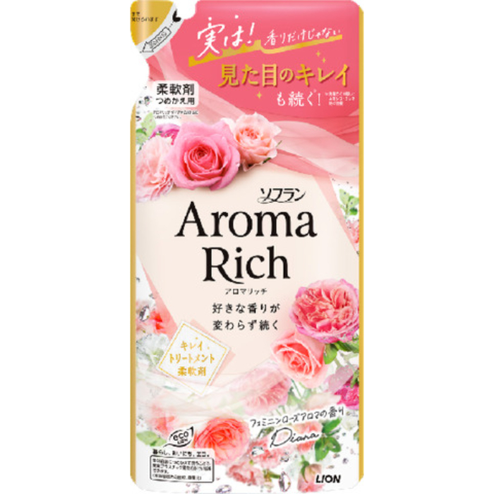 アロマリッチ 柔軟剤 ダイアナ(フェミニンローズアロマ)の香り 詰替380ml