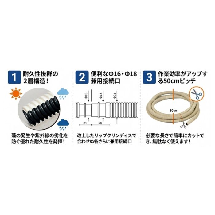 耐候性ドレンホース SDH-14の説明画像2