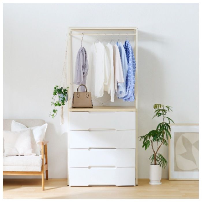 アイリスオーヤマ チェスト上ハンガーラック ワイド CHHR-850の説明画像2