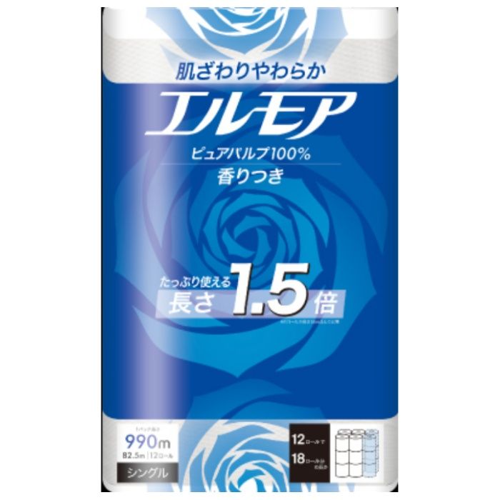 カミ商事 エルモア1.5倍巻シングル 花の香り 12ロール