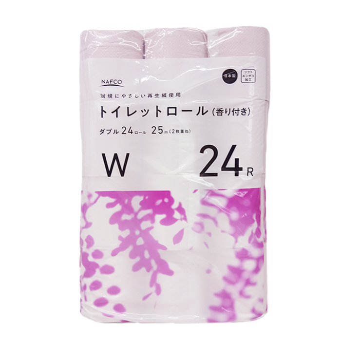 ナフコ トイレットロール ピンク(香り付き) ダブル 24ロール 25m【東日本地区取扱い】