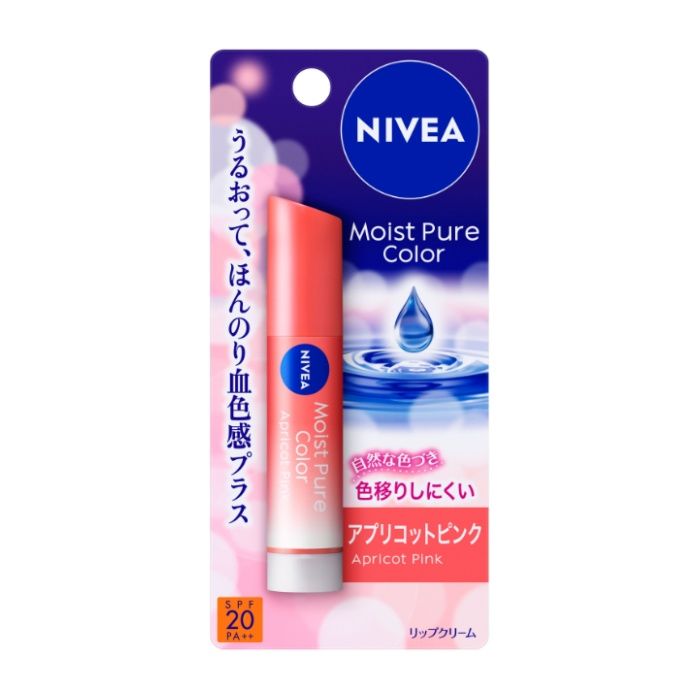 花王 ニベア モイストピュアカラーリップ アプリコットピンク 3.5g
