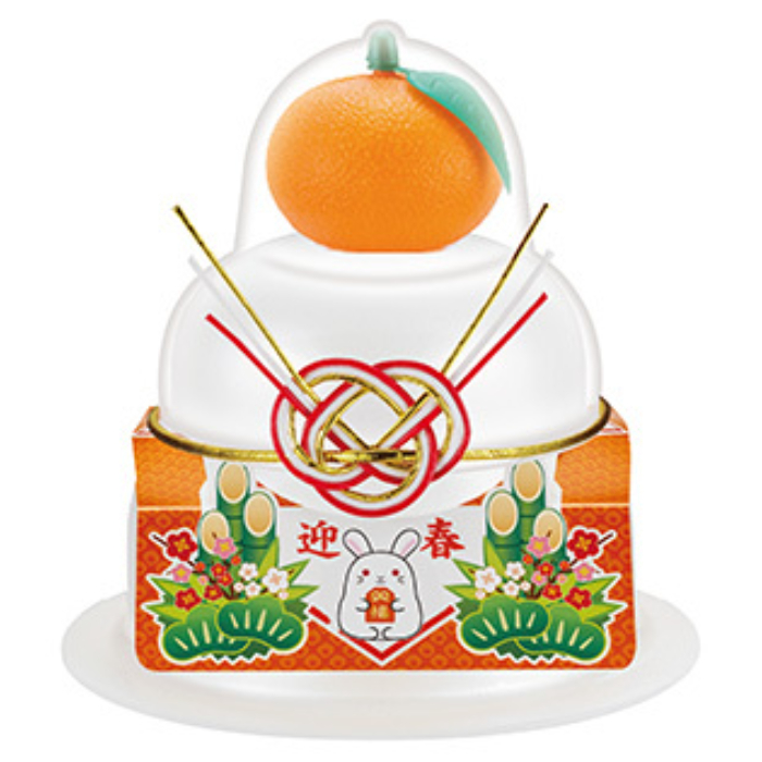 【迎春用品】 佐藤食品工業 サトウの福餅入り鏡餅　小飾り 迎春　橙付き