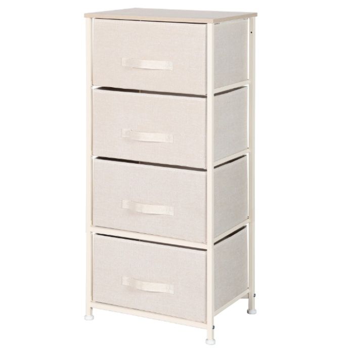 ファブリックチェスト4段 アイボリー