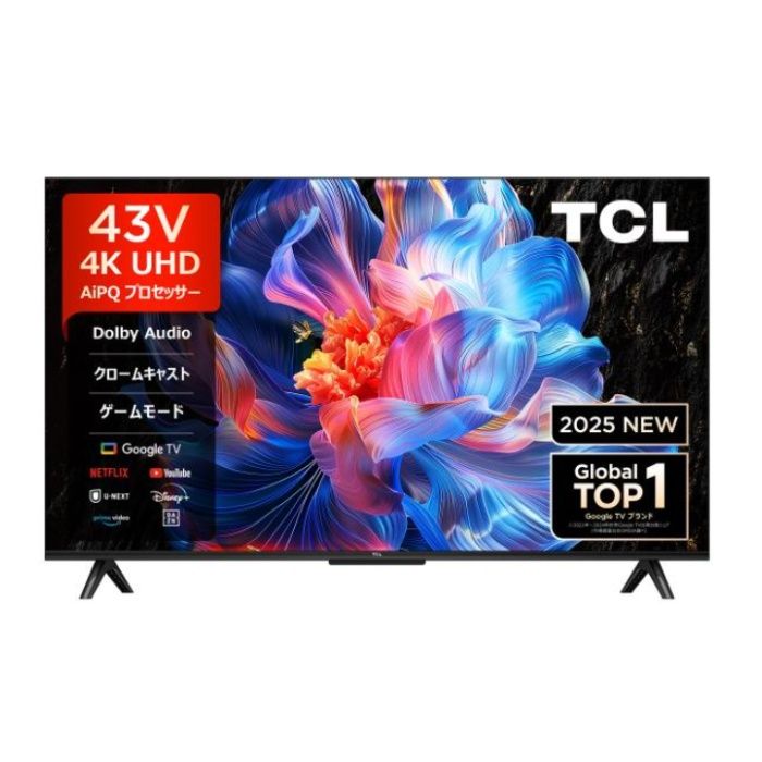 TCL 43型4Kスマートテレビ 43P61K