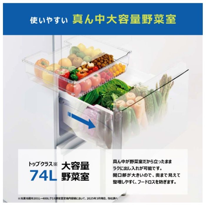 ハイアール 286L3ドアファン式冷蔵庫 JR-HS29A(W)の説明画像4
